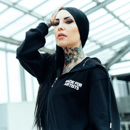 Hoodiejacke mit gedrucktem Logo